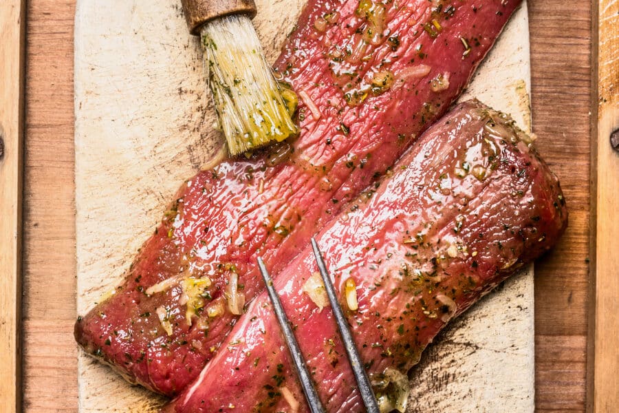 lamsfilets met abrikozen lamsvlees geflambeerd