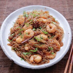 Glasnoodles met garnalen